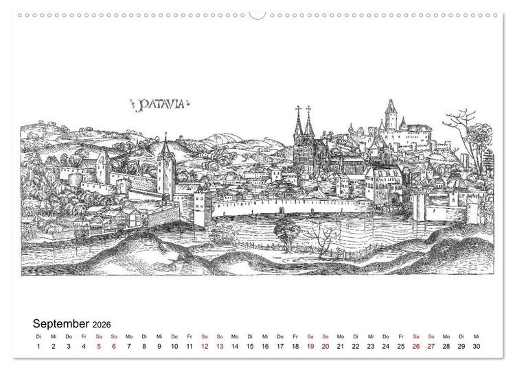 Produktbild: Schedelsche Weltchronik Deutsche St&auml;dte 1493 (Wandkalender 2026 DIN A2 quer), CALVENDO Monatskalender