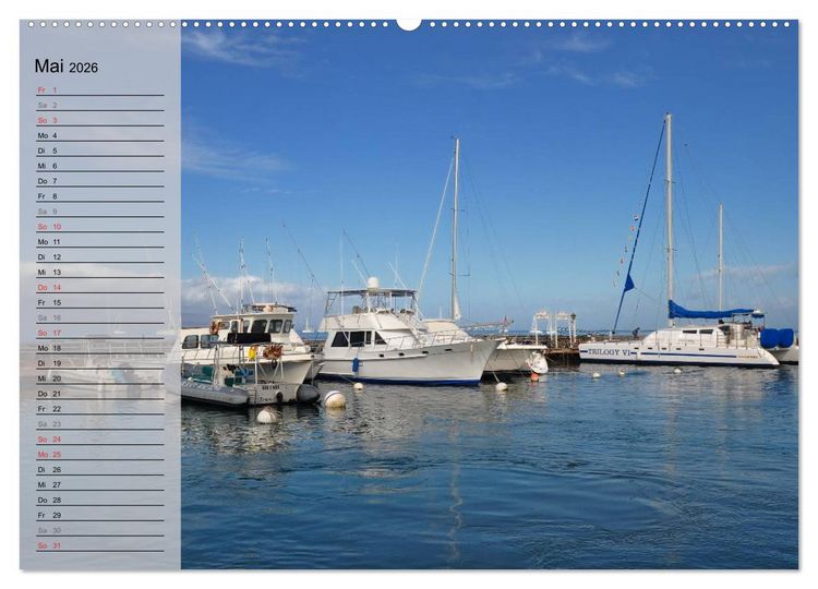 Produktbild: Land of Aloha - Hawaii Monatsplaner (Wandkalender 2026 DIN A2 quer), CALVENDO Monatskalender