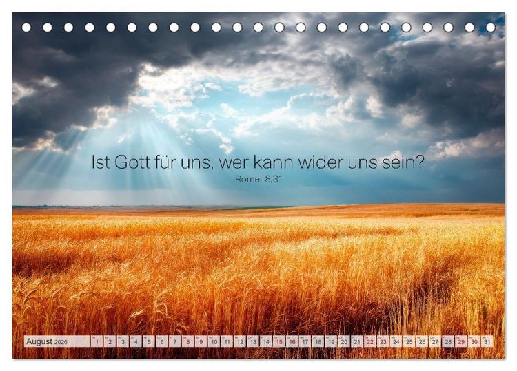 Produktbild: Psalmen und Bibelverse - Himmlische Botschaften (Tischkalender 2026 DIN A5 quer), CALVENDO Monatskalender