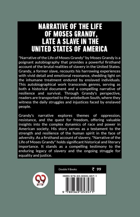 Produktbild: Narrative of the Life of Moses Grandy, Late a Slave in the United States of America