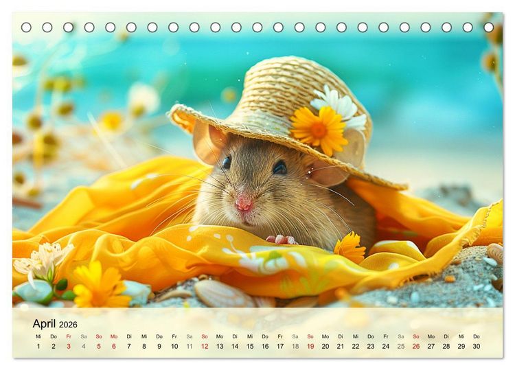 Produktbild: Die trendigsten M&auml;use. Mode-Saison in der niedlichen Pelzchenwelt (Tischkalender 2026 DIN A5 quer), CALVENDO Monatskalender