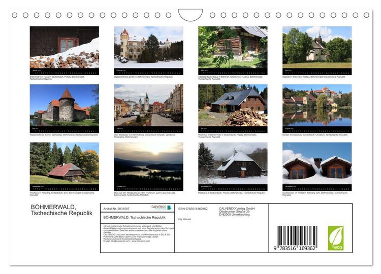 Produktbild: B&Ouml;HMERWALD, Tschechische Republik (Wandkalender 2026 DIN A4 quer), CALVENDO Monatskalender