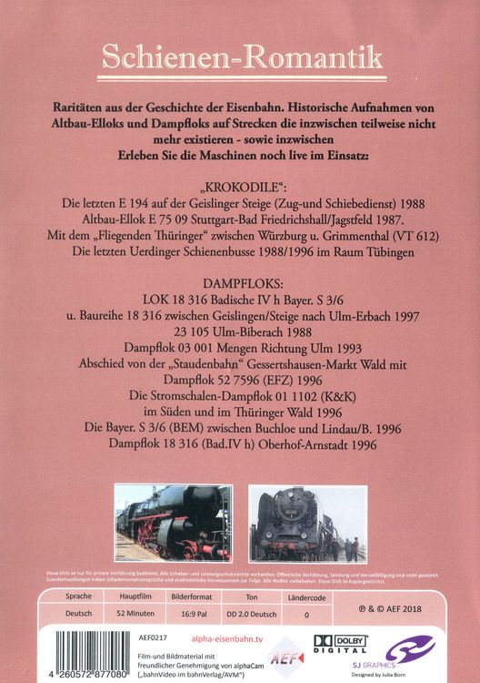 Produktbild: Schienen-Romantik - Eisenbahn-Rarit&auml;ten - Dampf- & Altbau Elloks