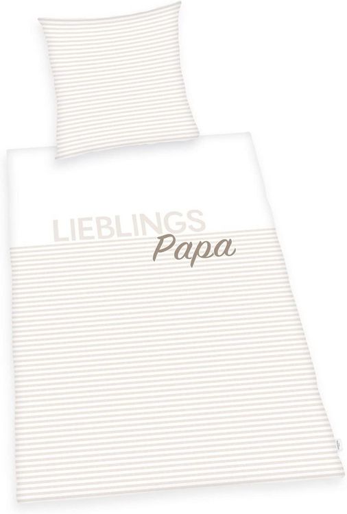 Produktbild: Herding 4459281050 - Lieblings-Papa Bettw&auml;sche-Set, Baumwolle, 80x80/135x200 cm