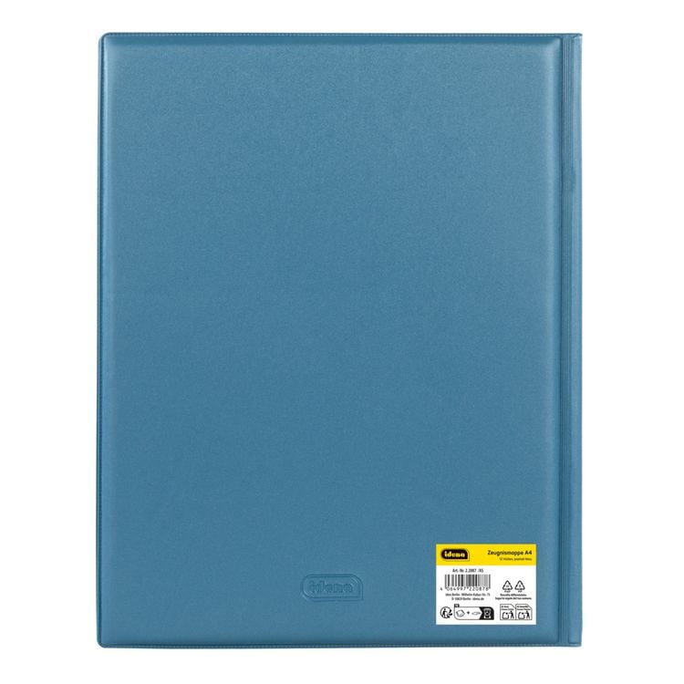 Produktbild: Idena Zeugnismappe mit 12 Klarsichth&uuml;llen 100&micro; pastell blau DIN A4