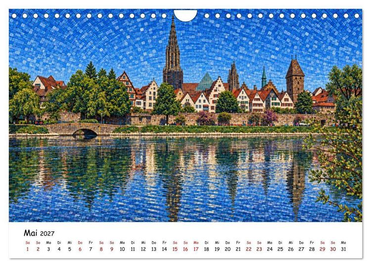 Produktbild: Deutschland als Mosaik. Stadt f&uuml;r Stadt ein Kunstwerk (Wandkalender 2027 DIN A4 quer), CALVENDO Monatskalender