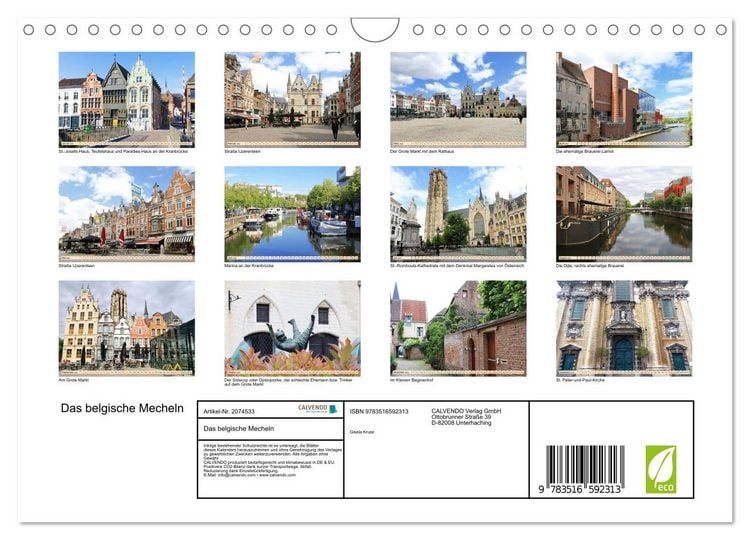 Produktbild: Das belgische Mecheln (Wandkalender 2026 DIN A4 quer), CALVENDO Monatskalender