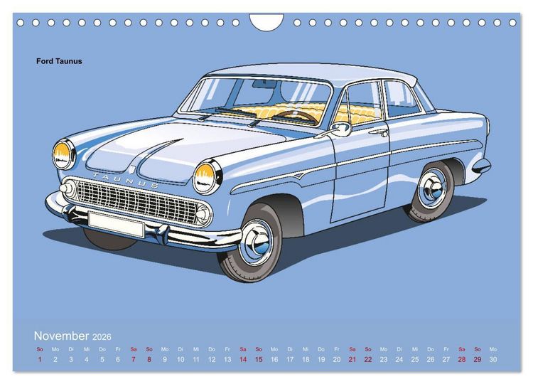 Produktbild: Made in Germany - Illustrationen deutscher Oldtimer (Wandkalender 2026 DIN A4 quer), CALVENDO Monatskalender