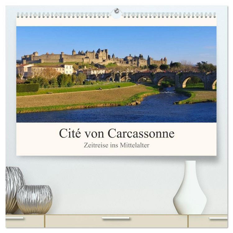 Produktbild: Cite von Carcassonne - Zeitreise ins Mittelalter (hochwertiger Premium Wandkalender 2026 DIN A2 quer), Kunstdruck in Hochglanz