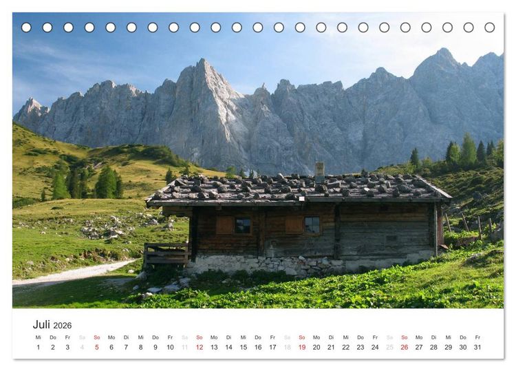 Produktbild: Bergwelten - Vom Voralpenland zu den Zentralalpen (Tischkalender 2026 DIN A5 quer), CALVENDO Monatskalender
