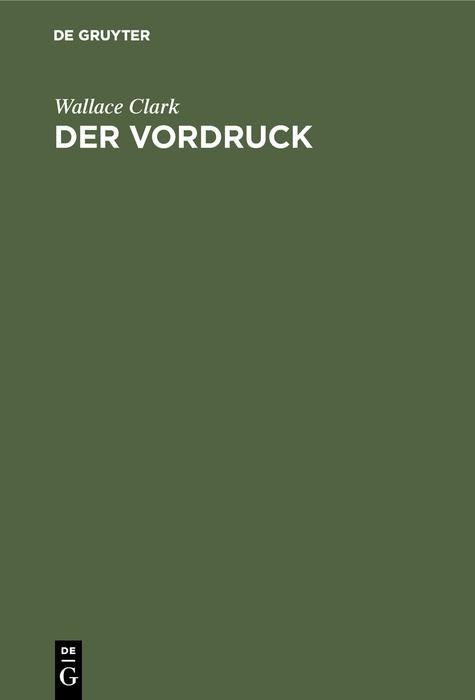 Produktbild: Der Vordruck
