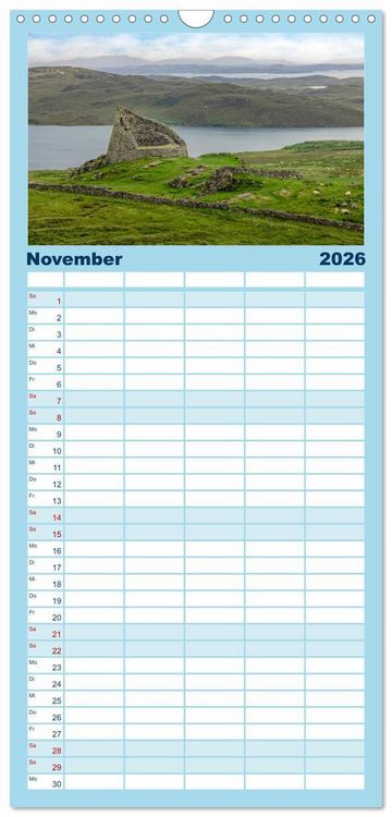 Produktbild: Familienplaner 2026 - Lewis und Harris, die ungez&auml;hmten &Auml;u&szlig;eren Hebriden. mit 5 Spalten (Wandkalender, 21 x 45 cm) CALVENDO