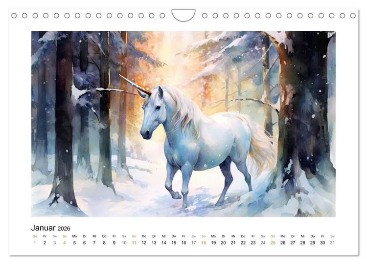 Produktbild: Geliebte Einh&ouml;rner (Wandkalender 2026 DIN A4 quer), CALVENDO Monatskalender