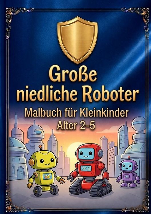 Produktbild: Gro&szlig;e niedliche Roboter: Malbuch f&uuml;r Kleinkinder