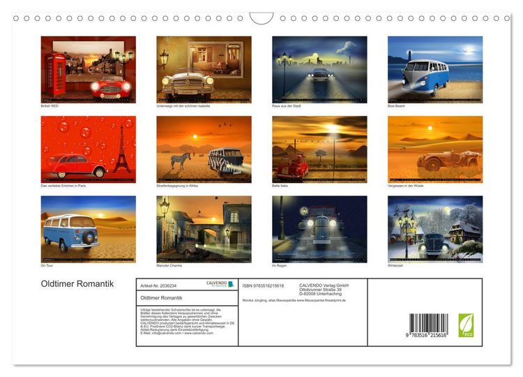 Produktbild: Oldtimer Romantik (Wandkalender 2026 DIN A3 quer), CALVENDO Monatskalender