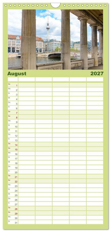 Produktbild: Familienplaner 2027 - Berlin rund ums Jahr mit 5 Spalten (Wandkalender, 21 x 45 cm) CALVENDO