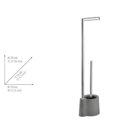 Produktbild: Stand WC-Garnitur Mod. Avola Grau, aus rostfreiem Edelstahl