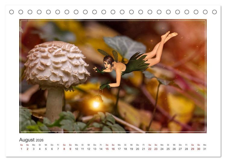 Produktbild: Pilze im Elfenwald (Tischkalender 2026 DIN A5 quer), CALVENDO Monatskalender