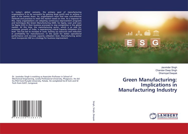 Produktbild: Green Manufacturing: Implications in Manufacturing Industry