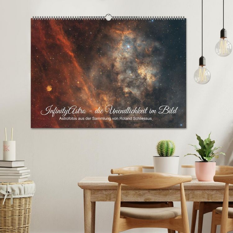 Produktbild: InfinityAstro - die Unendlichkeit im Bild - Astrofotos von Roland Schliessus (Wandkalender 2026 DIN A2 quer), CALVENDO Monatskalender