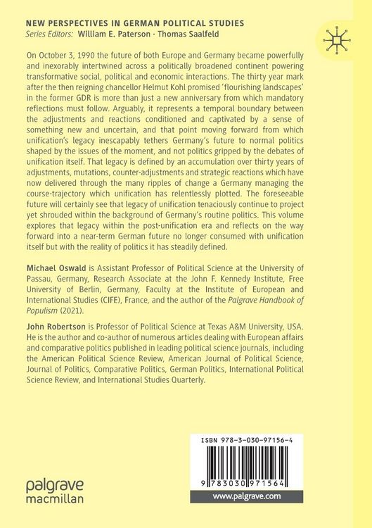 Produktbild: The Legacy and Impact of German Unification