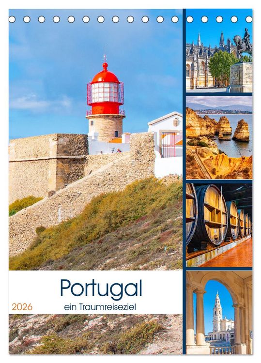 Produktbild: Portugal - ein Traumreiseziel (Tischkalender 2026 DIN A5 hoch), CALVENDO Monatskalender