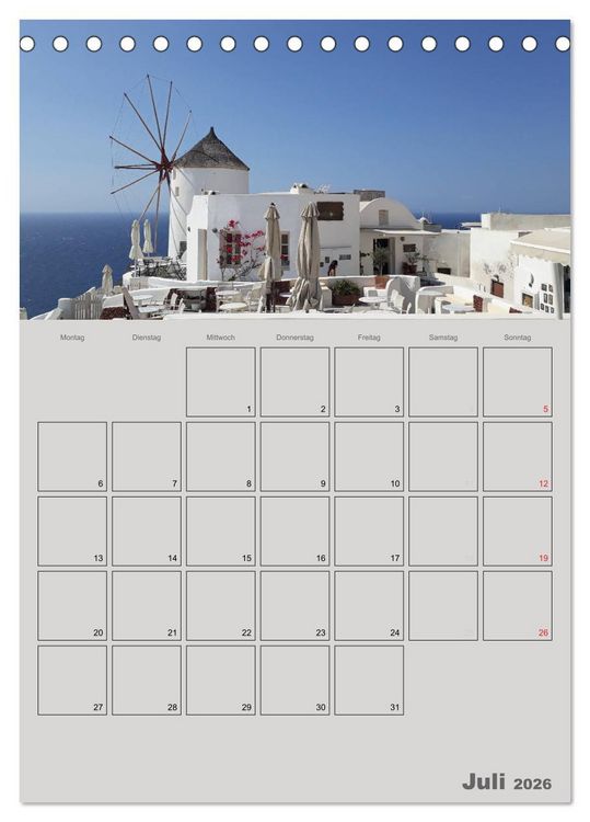 Produktbild: Kykladen, Perlen der &Auml;g&auml;is (Tischkalender 2026 DIN A5 hoch), CALVENDO Monatskalender
