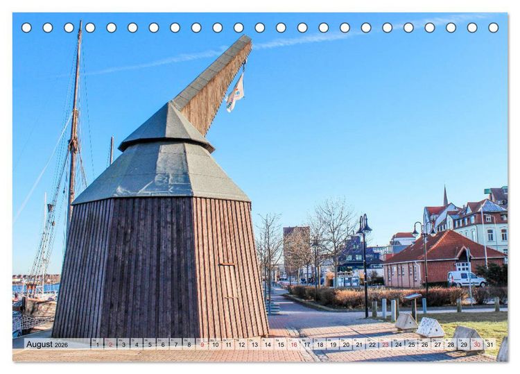 Produktbild: Hansestadt Rostock Historischer Stadtkern bis Warnem&uuml;nde (Tischkalender 2026 DIN A5 quer), CALVENDO Monatskalender