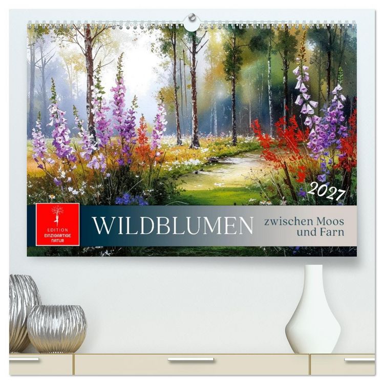 Produktbild: Wildblumen zwischen Moos und Farn (hochwertiger Premium Wandkalender 2027 DIN A2 quer), Kunstdruck in Hochglanz