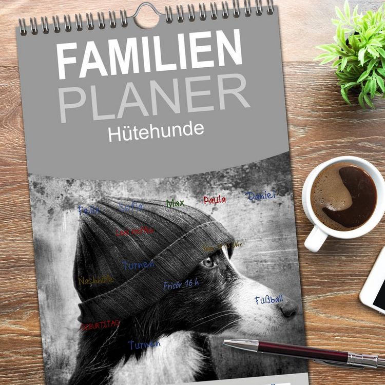 Produktbild: Familienplaner 2026 - H&uuml;tehunde mit 5 Spalten (Wandkalender, 21 x 45 cm) CALVENDO