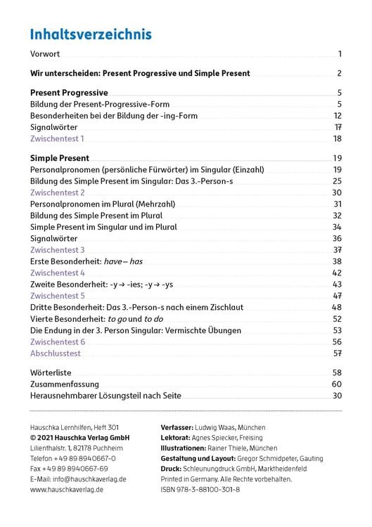 Produktbild: Present: Progressive & Simple. Englisch 5. Klasse, A5-Heft