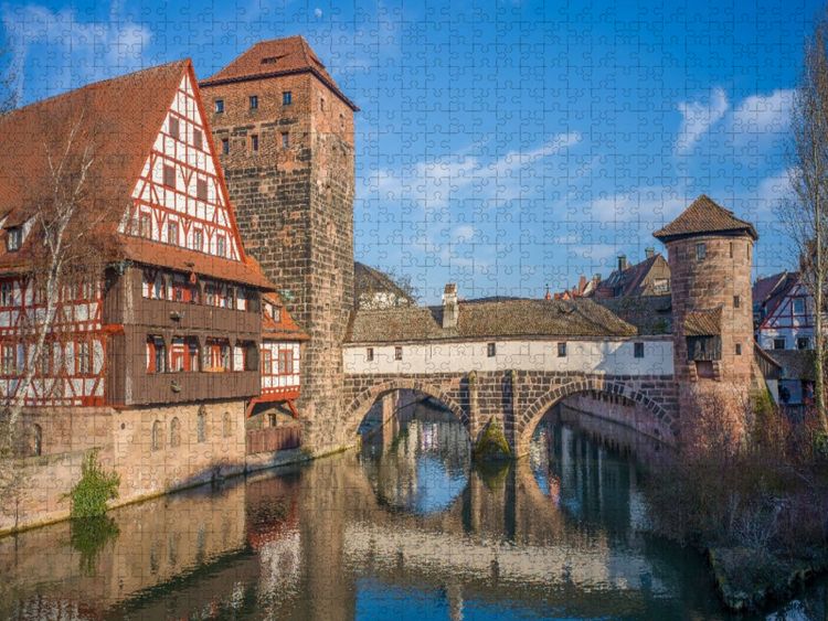 Produktbild: CALVENDO Puzzle N&uuml;rnbergs Altstadt an der Pegnitz | 1000 Teile Lege-Gr&ouml;&szlig;e 64x48cm Foto-Puzzle f&uuml;r gl&uuml;ckliche Stunden