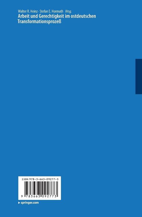 Produktbild: Arbeit und Gerechtigkeit im ostdeutschen Transformationsproze&szlig;