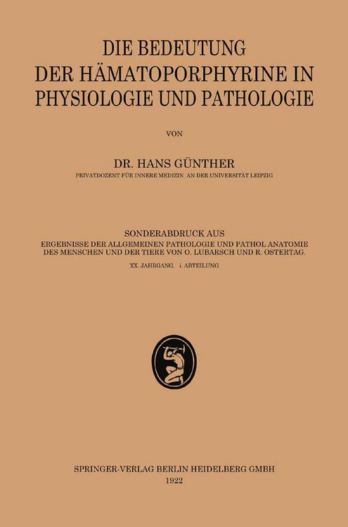 Produktbild: Die Bedeutung der H&auml;matoporphyrine in Physiologie und Pathologie