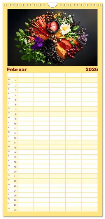 Produktbild: Familienplaner 2026 - K&uuml;chenkalender Gew&uuml;rzwelt mit 5 Spalten (Wandkalender, 21 x 45 cm) CALVENDO