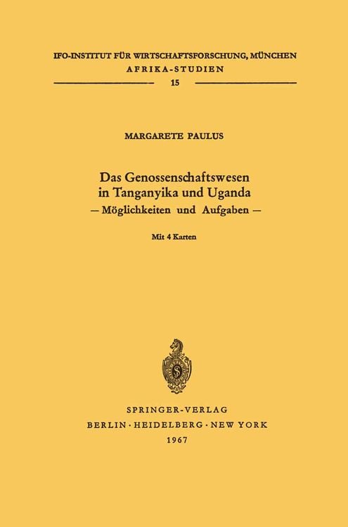Produktbild: Das Genossenschaftswesen in Tanganyika und Uganda