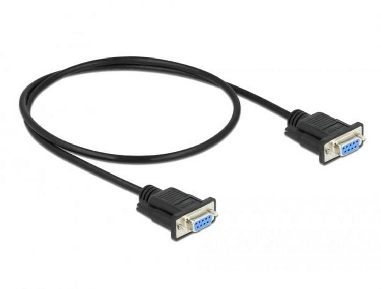 Produktbild: Delock Seriell Anschlusskabel [1x RS232-Buchse - 1x RS232-Buchse] 0.5m Schwarz