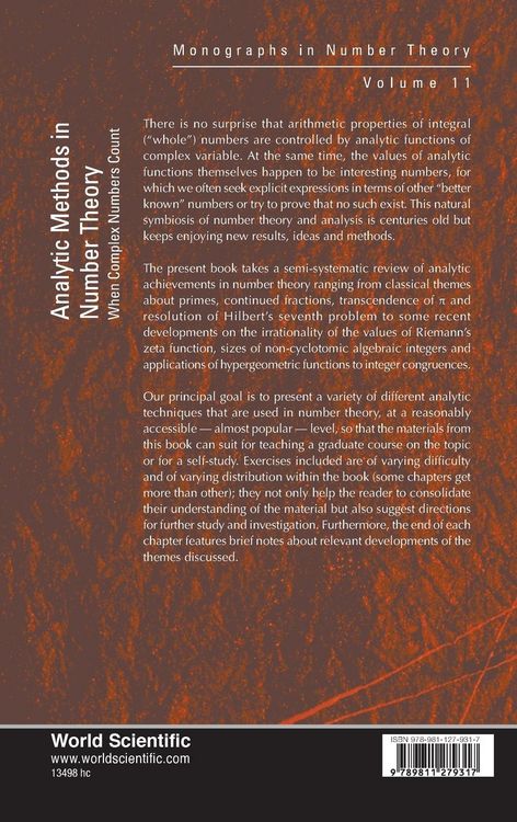 Produktbild: Analytic Methods in Number Theory