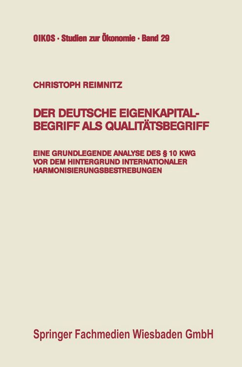 Produktbild: Der deutsche Eigenkapitalbegriff als Qualit&auml;tsbegriff