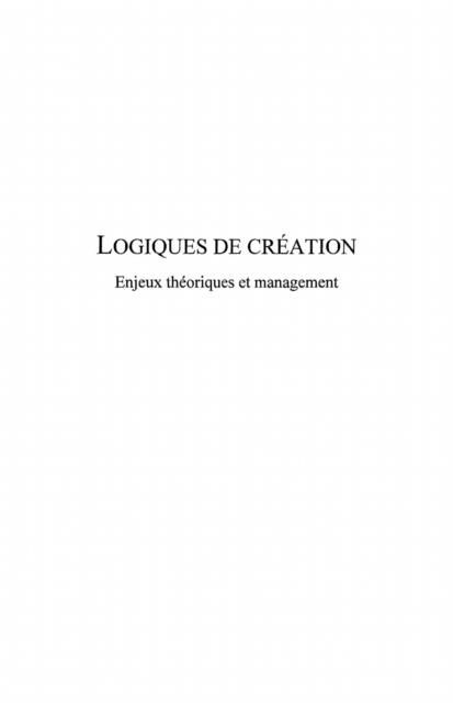 Produktbild: Logiques de creation: enjeux theoriques