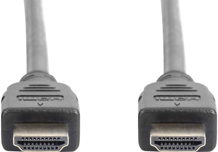 Produktbild: Digitus HDMI Anschlusskabel HDMI-A Stecker, HDMI-A Stecker 1.00 m Schwarz AK-330124-010-S 8K UHD, vergoldete Steckkontakte, Geflechtschirm