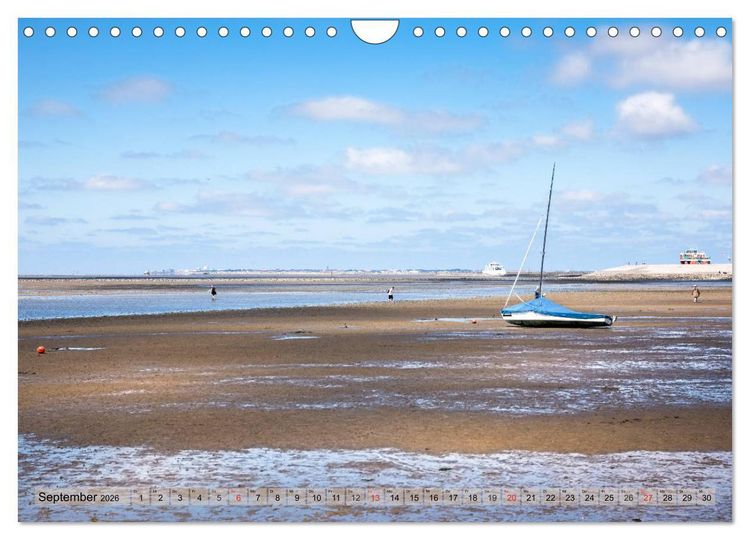 Produktbild: Norddeich Spaziergang vom Hafen bis zum Strand (Wandkalender 2026 DIN A4 quer), CALVENDO Monatskalender
