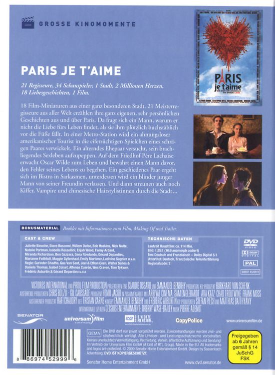 Produktbild: Paris je t'aime - Gro&szlig;e Kinomomente