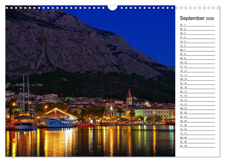Produktbild: Makarska Riviera - Malerische Urlaubsorte in Dalmatien (Wandkalender 2026 DIN A3 quer), CALVENDO Monatskalender
