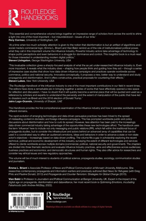 Produktbild: Routledge Handbook of the Influence Industry