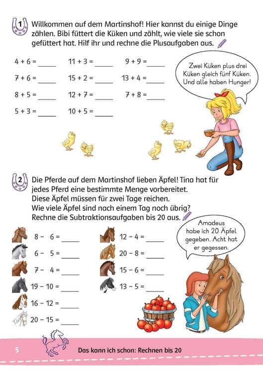 Produktbild: Bibi & Tina: Mein Lernr&auml;tsel-Block Mathematik f&uuml;r die 2. Klasse