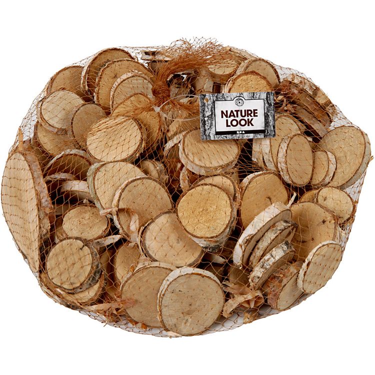 Produktbild: Creativ Company Holzscheiben - Sortiment, D 25-45 mm, Dicke 7 mm, 600 g