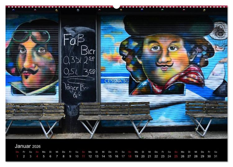 Produktbild: Urbane Kunst - Streetart 2026 (hochwertiger Premium Wandkalender 2026 DIN A2 quer), Kunstdruck in Hochglanz