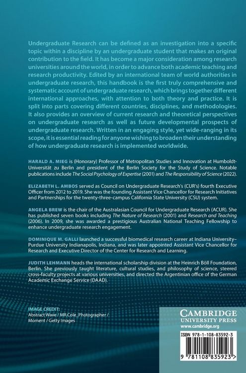 Produktbild: The Cambridge Handbook of Undergraduate Research