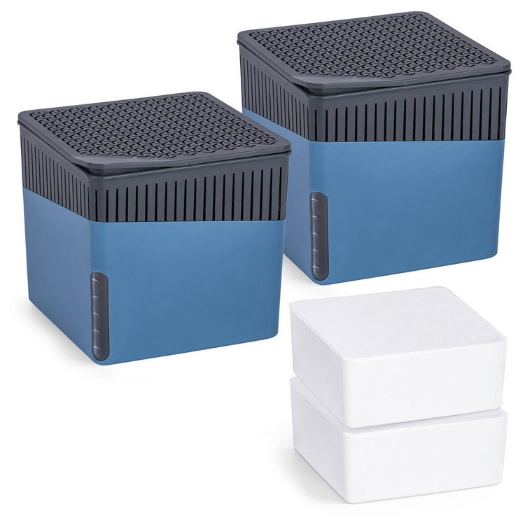 Produktbild: Raumentfeuchter Mod. Cube Blau 1000 g, 2er Set, beugt Schimmel und Ger&uuml;chen vor